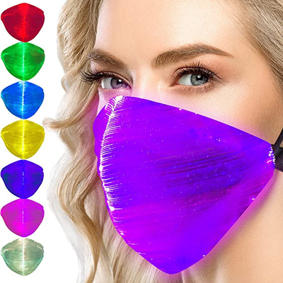 ماسک صورت LED قابل برنامه ریزی فیبر نوری 7 رنگ روشن 5 حالت چشمک زن