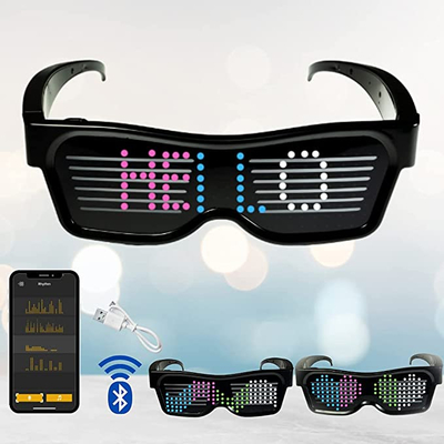 پیام های چشمک زن انیمیشن ها عینک های LED قابل برنامه ریزی سفارشی شده است