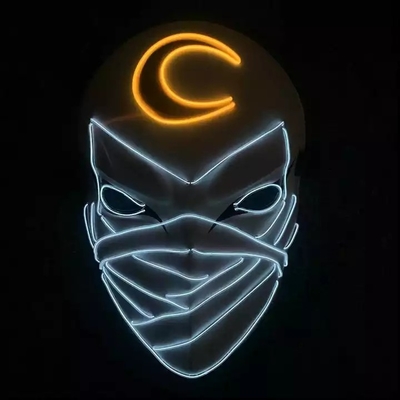 Moon Knight Halloween Light Up ماسک LED مواد پی وی سی درخشان در تاریکی