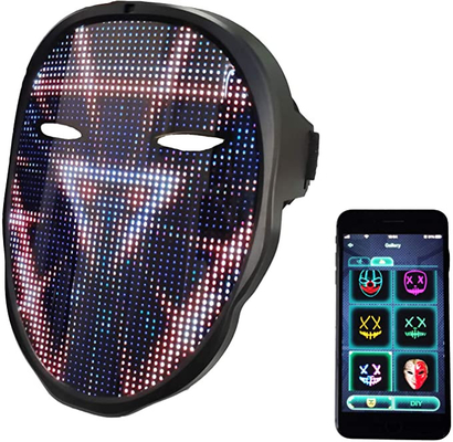 ماسک صورت بلوتوث LED قابل ویرایش برای کریسمس هالووین روشن می شود