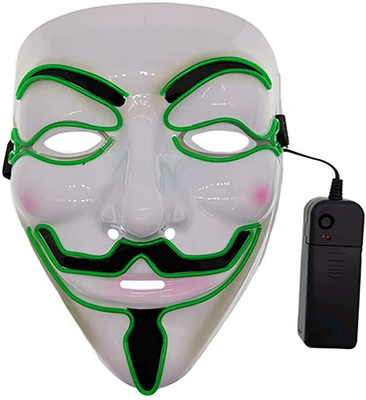 ماسک صورت LED هالووین هکر فلش نورانی برای لباس Cosplay