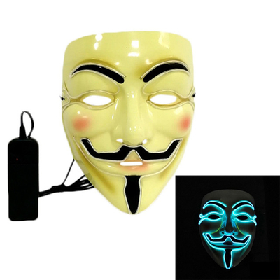 ماسک صورت LED هالووین هکر فلش نورانی برای لباس Cosplay