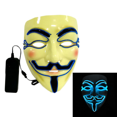 ماسک صورت LED هالووین هکر فلش نورانی برای لباس Cosplay