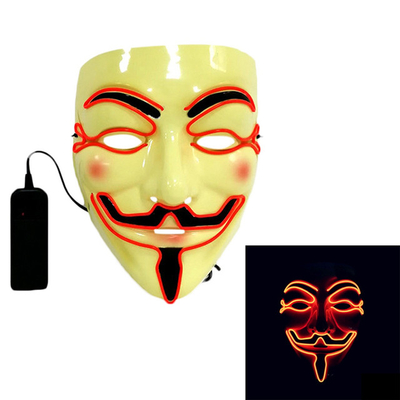 ماسک صورت LED هالووین هکر فلش نورانی برای لباس Cosplay