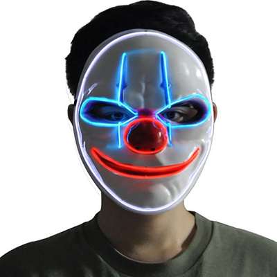 ماسک صورت LED ترسناک دلقک هالووین با 3 حالت چشمک زن قابل تنظیم