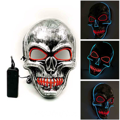 ماسک صورت LED Skull Scary Light Up Halloween قابل تنظیم برای بزرگسالان
