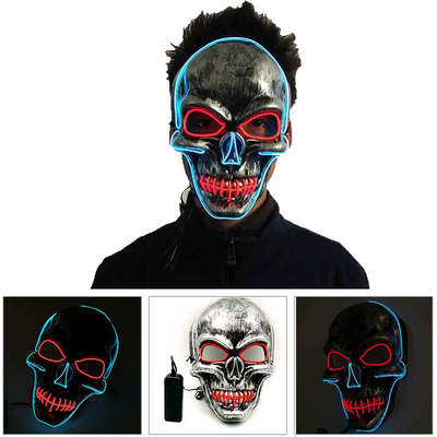 ماسک صورت LED Skull Scary Light Up Halloween قابل تنظیم برای بزرگسالان