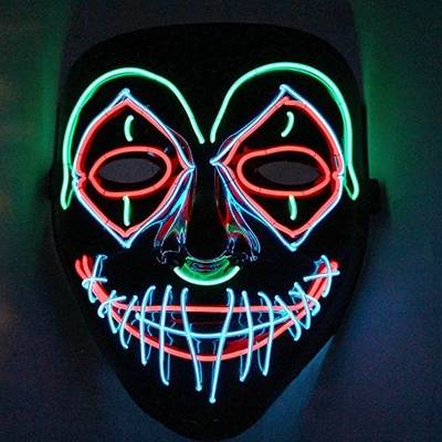 ماسک صورت LED چند رنگ هالووین ترسناک درخشان در تاریکی