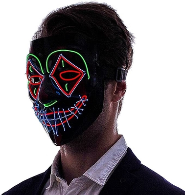 ماسک صورت LED چند رنگ هالووین ترسناک درخشان در تاریکی