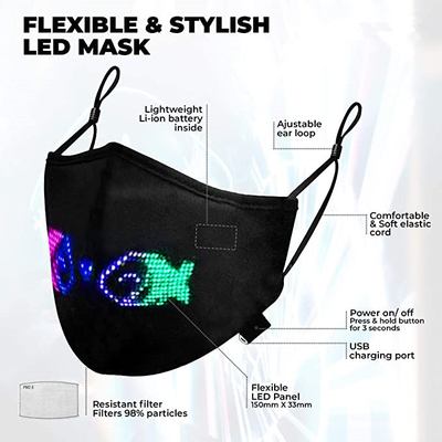 ماسک صورت LED قابل برنامه ریزی بزرگسالان