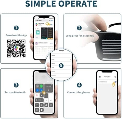 عینک های LED قابل برنامه ریزی را با کنترل برنامه بلوتوث گوشی هوشمند روشن کنید