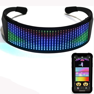 عینک LED قابل برنامه ریزی انیمه الگوهای قابل برنامه ریزی کنترل برنامه شارژی USB