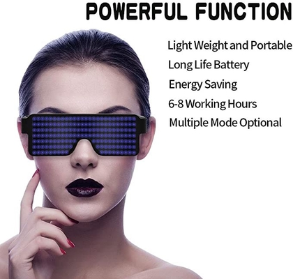 عینک نمایشگر LED قابل شارژ USB با باتری 180 میلی آمپر ساعتی 11 الگوی