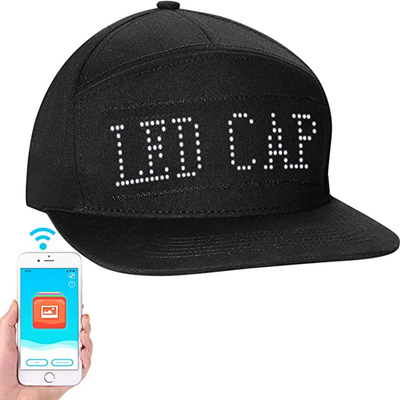 پیام نمایش کلاه LED قابل برنامه ریزی بلوتوث با کلاه های خنک قابل ویرایش