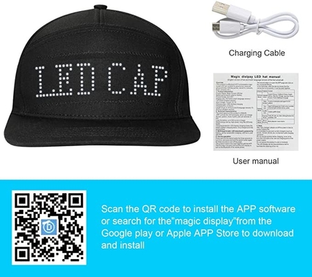 پیام نمایش کلاه LED قابل برنامه ریزی بلوتوث با کلاه های خنک قابل ویرایش