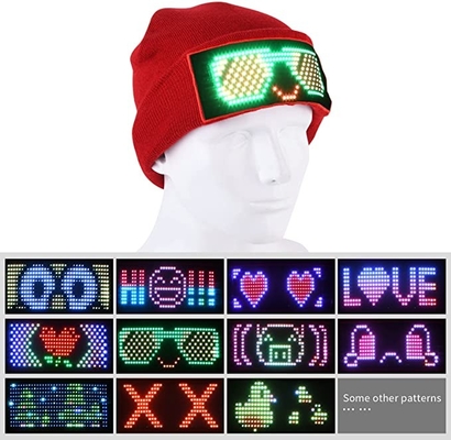 Display Beanie Hat Bluetooth APP DIY LED Smart Cap Unisex قابل ویرایش
