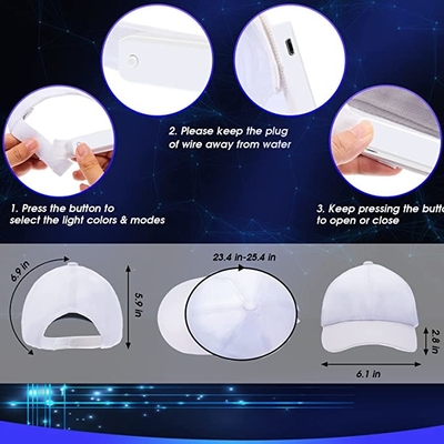 کلاه های بیسبال LED Light Up کلاه های فیبر نوری مردانه زنانه