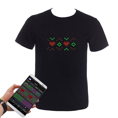 بلوتوث هوشمند چراغ روشنایی تی شرت موبایل APP کنترل کلمه قابل برنامه ریزی