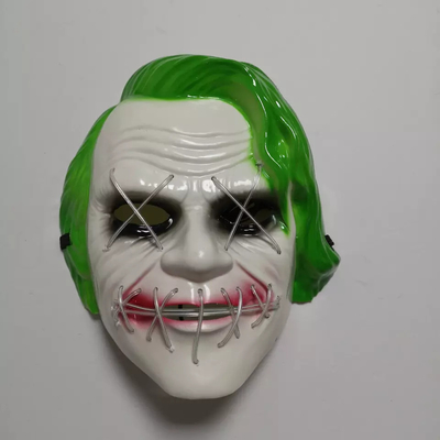 Green Joker Halloween Led Light Up Mask for Masquerade Party Cosplay