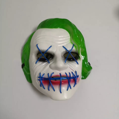 Green Joker Halloween Led Light Up Mask for Masquerade Party Cosplay