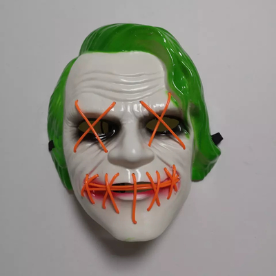 Green Joker Halloween Led Light Up Mask for Masquerade Party Cosplay