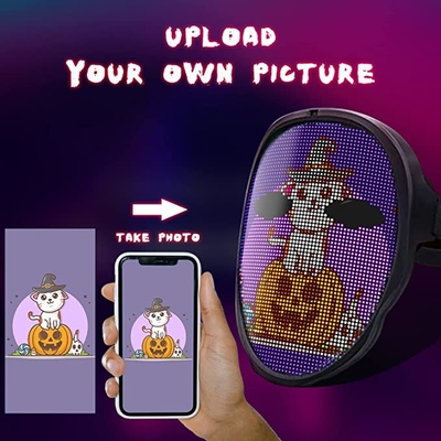 برنامه قابل برنامه ریزی Halloween Led Mask Face For Cosplay Masquerade