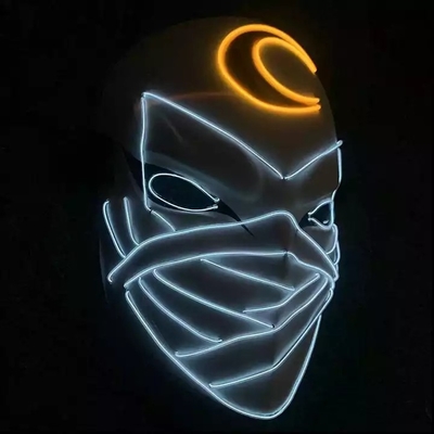 Moon Knight Halloween Light Up ماسک LED مواد پی وی سی درخشان در تاریکی