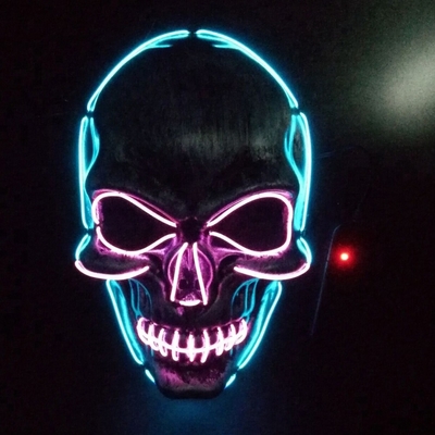 ماسک صورت LED هالووین EL Wire DC3V 10 رنگ اختیاری است