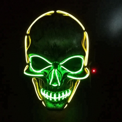 ماسک صورت LED هالووین EL Wire DC3V 10 رنگ اختیاری است