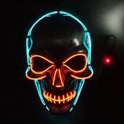 ماسک صورت LED هالووین EL Wire DC3V 10 رنگ اختیاری است