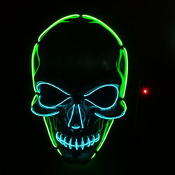 ماسک صورت LED هالووین EL Wire DC3V 10 رنگ اختیاری است