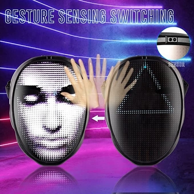 ویرایش ماسک صورت صفحه نمایش LED DIY الگوی متن آپلود تصاویر کنترل برنامه