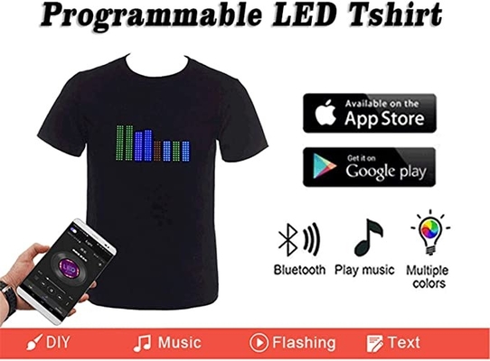 تی شرت روشنایی LED قابل برنامه ریزی برای جشنواره مهمانی سفارشی شده است